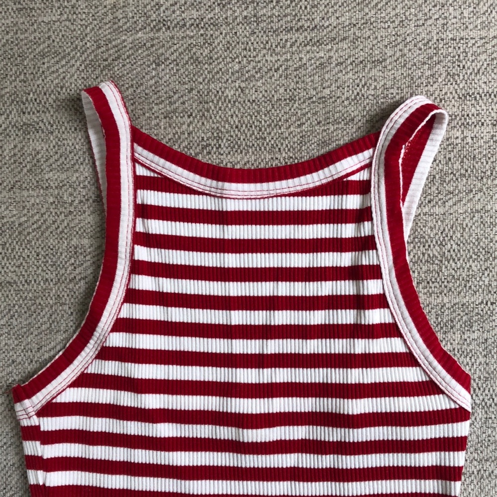 High Neck Stripped Tank - Picture 2 of 4
